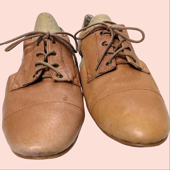 Vintage Steve Madden Lace Up Tan Leather Cut Out Sides Loafer size 10 - Picture 12 of 16